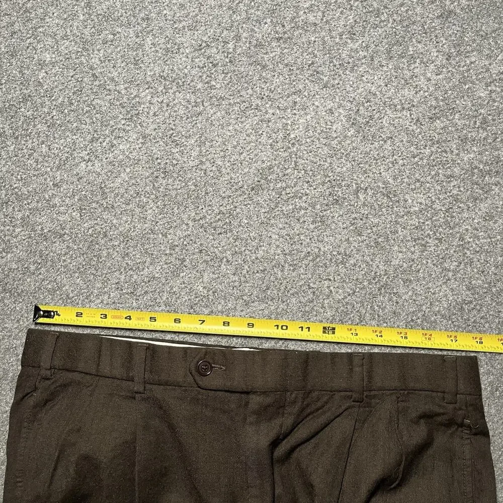 Brooks Brothers Pants Mens 35x28 Wool Brown Dress Pleated Cuffed Canada